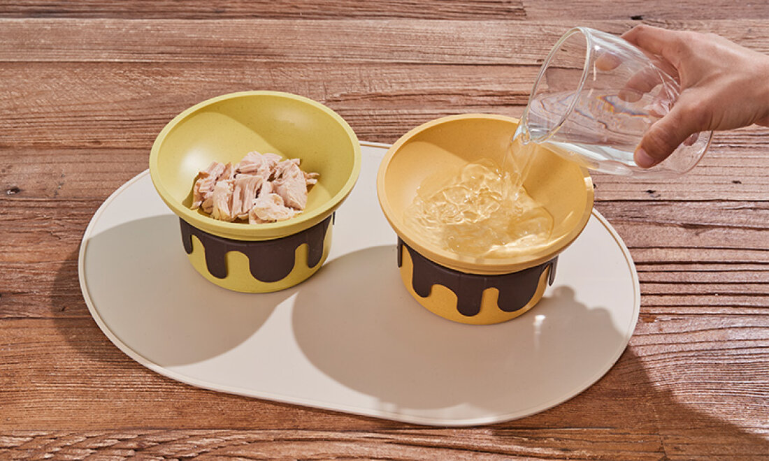 角度・高さ調整可能！環境に優しいココナッツ製ペット食器で消化も安心