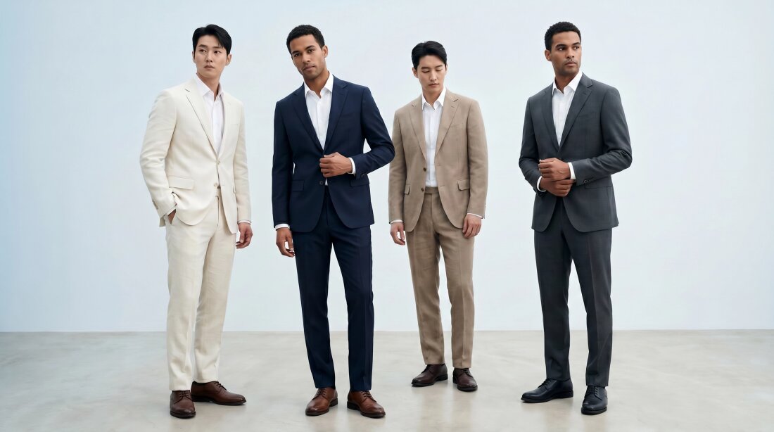 Linen-Like Regular Setup Suit (4 Colors, M–5XL)